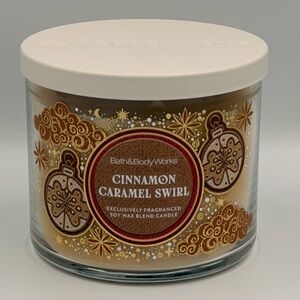 Bath & Body Works Cinnamon Caramel Swirl 3-Wick Candle – 14.5 oz